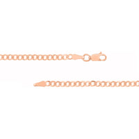 Olas d'Oro - 14K Rose Gold Block Nameplate Curb Chain Necklace - 5mm Block Font with Lobster Clasp - 6.90 Grams