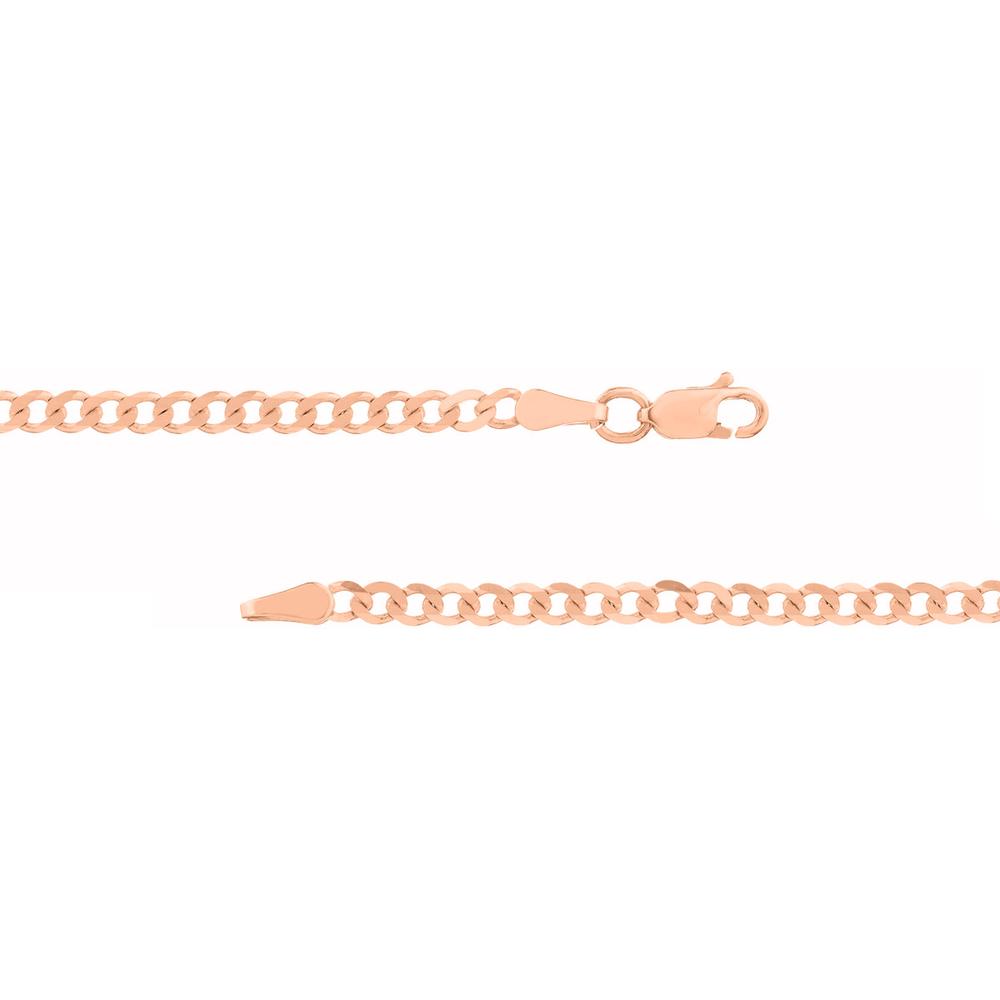 Olas d'Oro - 14K Rose Gold Block Nameplate Curb Chain Necklace - 5mm Block Font with Lobster Clasp - 6.90 Grams