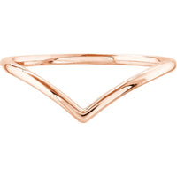 Olas d'Oro - 14K Rose Gold Chevron Wire Ring - Size 6, 1.06 Grams
