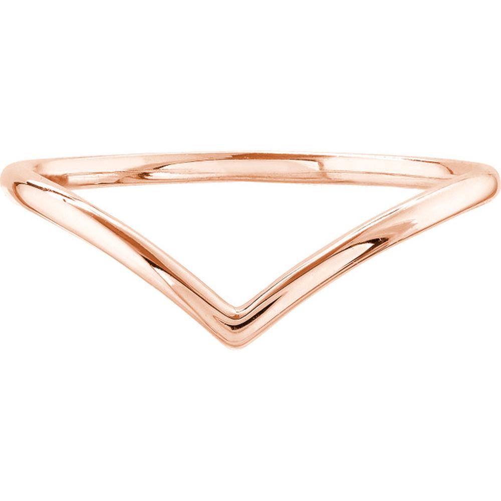 Olas d'Oro - 14K Rose Gold Chevron Wire Ring - Size 6, 1.06 Grams
