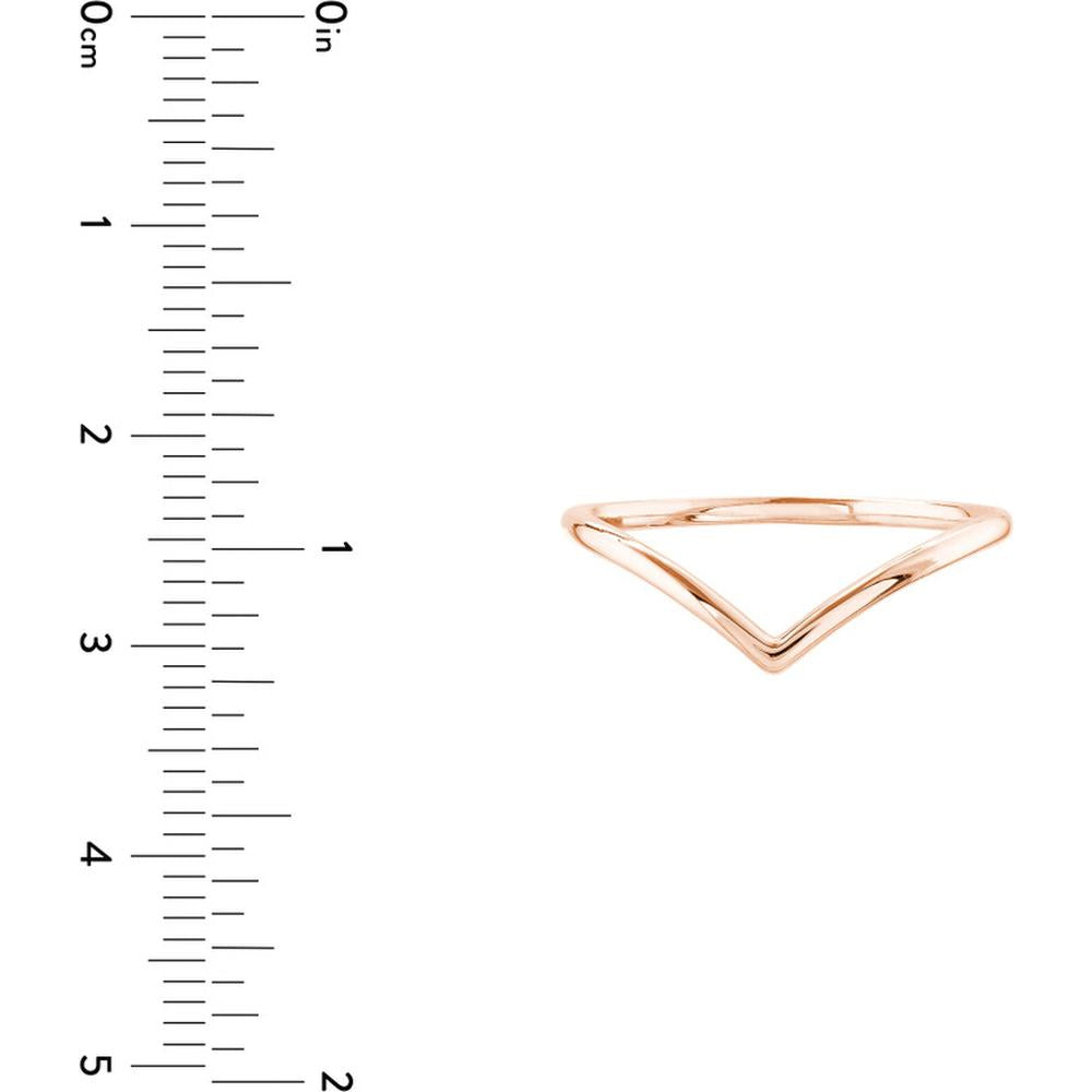 Olas d'Oro - 14K Rose Gold Chevron Wire Ring - Size 6, 1.06 Grams