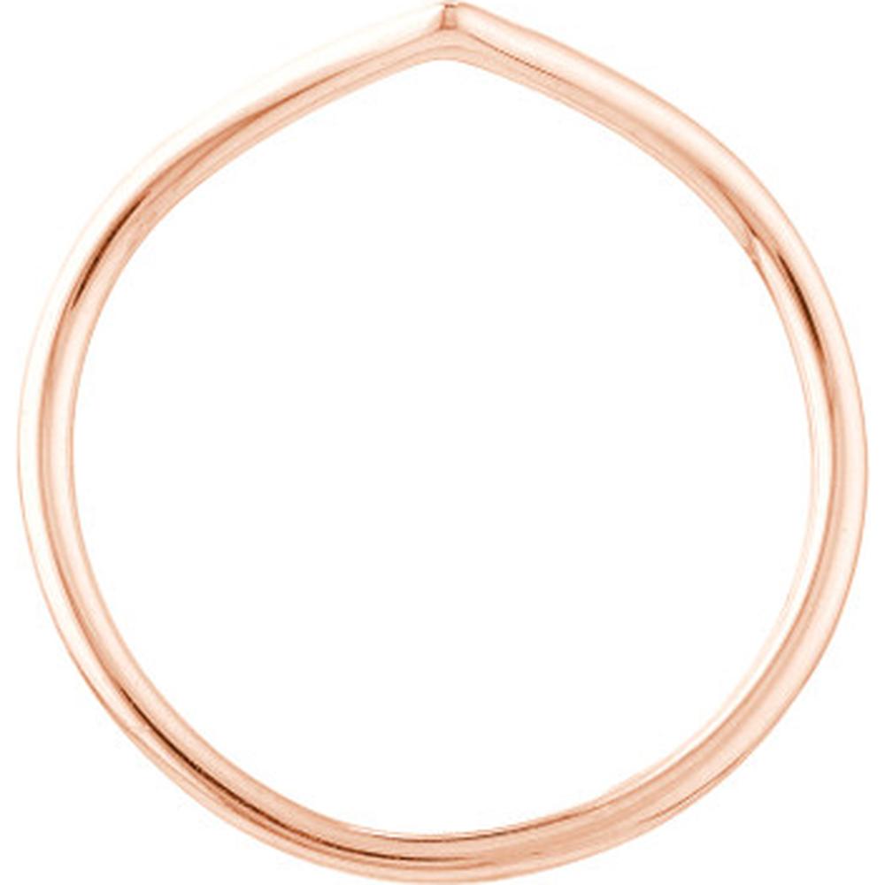 Olas d'Oro - 14K Rose Gold Chevron Wire Ring - Size 8 - 1.06 Grams Weight