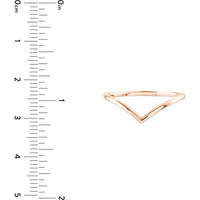 Olas d'Oro - 14K Rose Gold Chevron Wire Ring - Size 8 - 1.06 Grams Weight