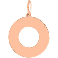 Olas d'Oro - 14K Rose Gold Circle Cutout Engravable Charm - 18mm