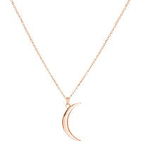 Olas d'Oro - 14K Rose Gold Crescent Moon Pendant Necklace with Adjustable Chain - 2.10 Grams