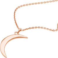 Olas d'Oro - 14K Rose Gold Crescent Moon Pendant Necklace with Adjustable Chain - 2.10 Grams