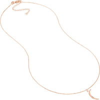 Olas d'Oro - 14K Rose Gold Crescent Moon Pendant Necklace with Adjustable Chain - 2.10 Grams