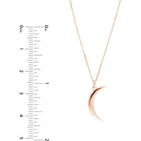 Olas d'Oro - 14K Rose Gold Crescent Moon Pendant Necklace with Adjustable Chain - 2.10 Grams