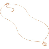 Olas d'Oro - 14K Rose Gold Cross Cutout Beaded Medallion Pendant Necklace