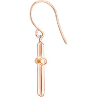 Olas d'Oro - 14K Rose Gold Cross Dangle Earrings with Fish Hook Closure - 1.55 Grams Total Weight