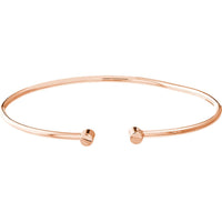 Olas d'Oro - 14K Rose Gold Cuff Bangle with Rounded Ends