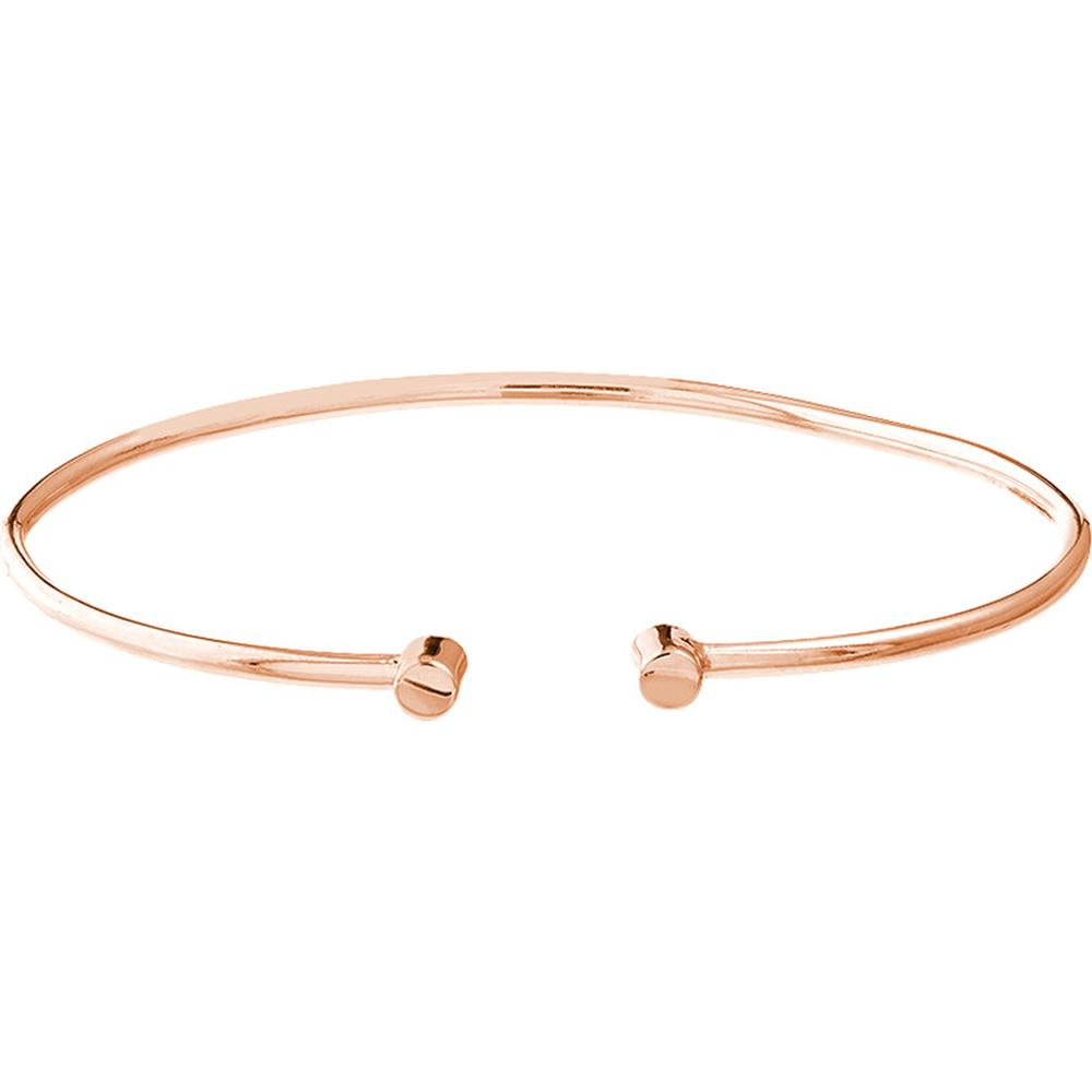 Olas d'Oro - 14K Rose Gold Cuff Bangle with Rounded Ends