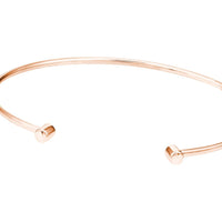 Olas d'Oro - 14K Rose Gold Cuff Bangle with Rounded Ends