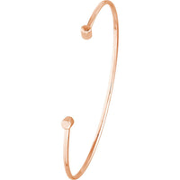 Olas d'Oro - 14K Rose Gold Cuff Bangle with Rounded Ends