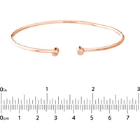 Olas d'Oro - 14K Rose Gold Cuff Bangle with Rounded Ends