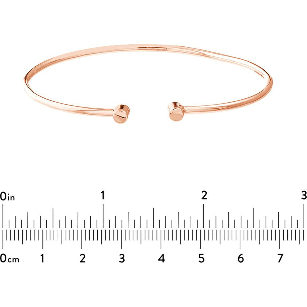 Olas d'Oro - 14K Rose Gold Cuff Bangle with Rounded Ends