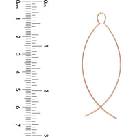 Olas d'Oro - 14K Rose Gold Curved Wire Threader Earrings Fluid Design with Delicate Movement