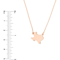 Olas d'Oro - 14K Rose Gold Customizable State Pendant Necklace - Option for Diamond Bezel