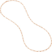 Olas d'Oro - 14K Rose Gold Designer Long Link Chain Necklace - 20 Inches, 16.07 Grams