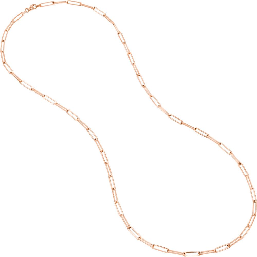 Olas d'Oro - 14K Rose Gold Designer Long Link Chain Necklace - 20 Inches, 16.07 Grams