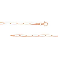 Olas d'Oro - 14K Rose Gold Designer Long Link Chain Necklace - 24" Length, 2.6mm Wide