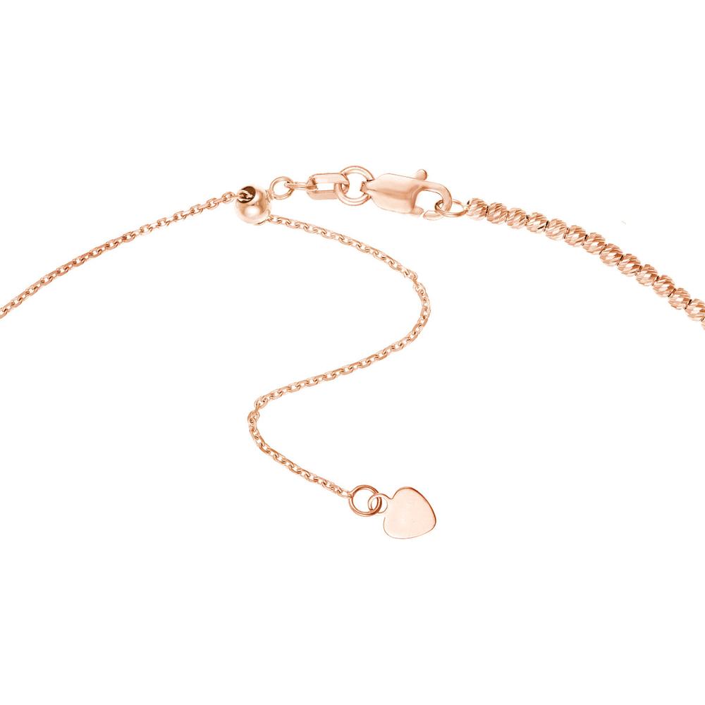 Olas d'Oro - 14K Rose Gold Diamond-Cut Bead Adjustable Choker - 2mm Beads