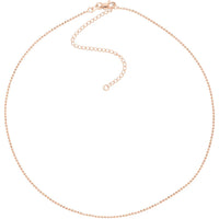 Olas d'Oro - 14K Rose Gold Diamond-Cut Bead Choker Necklace - Adjustable 13-16 Inches, 2.39 Grams