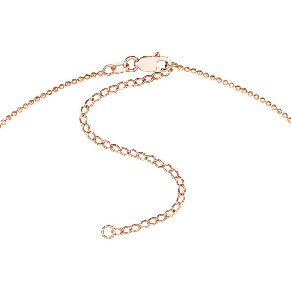 Olas d'Oro - 14K Rose Gold Diamond-Cut Bead Choker Necklace - Adjustable 13-16 Inches, 2.39 Grams