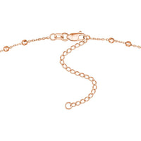 Olas d'Oro - 14K Rose Gold Diamond-Cut Bead Station Choker Chain Adjustable from 13 to 16 Inches