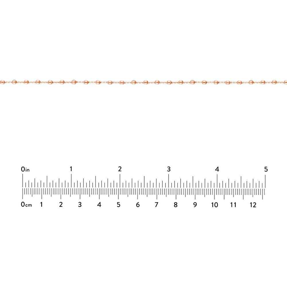 Olas d'Oro - 14K Rose Gold Diamond-Cut Bead Station Choker Chain Adjustable from 13 to 16 Inches