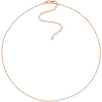 Olas d'Oro - 14K Rose Gold Diamond-Cut Cable Choker Necklace - Adjustable 13-16 Inches