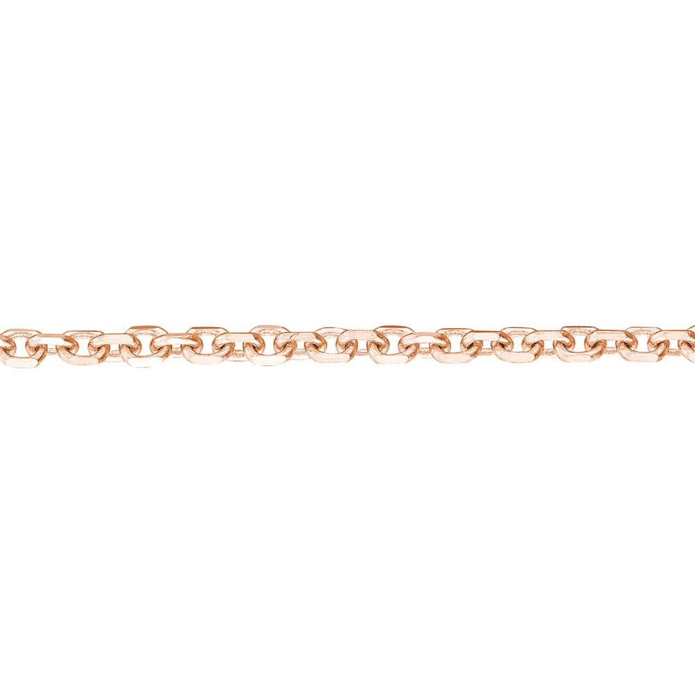 Olas d'Oro - 14K Rose Gold Diamond-Cut Cable Choker Necklace - Adjustable 13-16 Inches