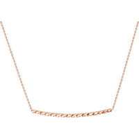 Olas d'Oro - 14K Rose Gold Diamond-Cut Curved Bar Adjustable Necklace - 2.25 Grams