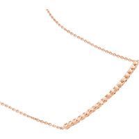 Olas d'Oro - 14K Rose Gold Diamond-Cut Curved Bar Adjustable Necklace - 2.25 Grams