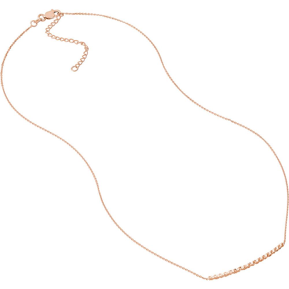 Olas d'Oro - 14K Rose Gold Diamond-Cut Curved Bar Adjustable Necklace - 2.25 Grams