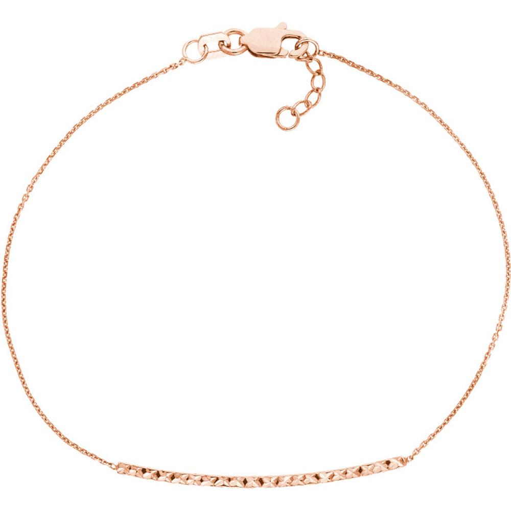 Olas d'Oro - 14K Rose Gold Diamond-Cut Curved Bar Bracelet - 1.43 Grams