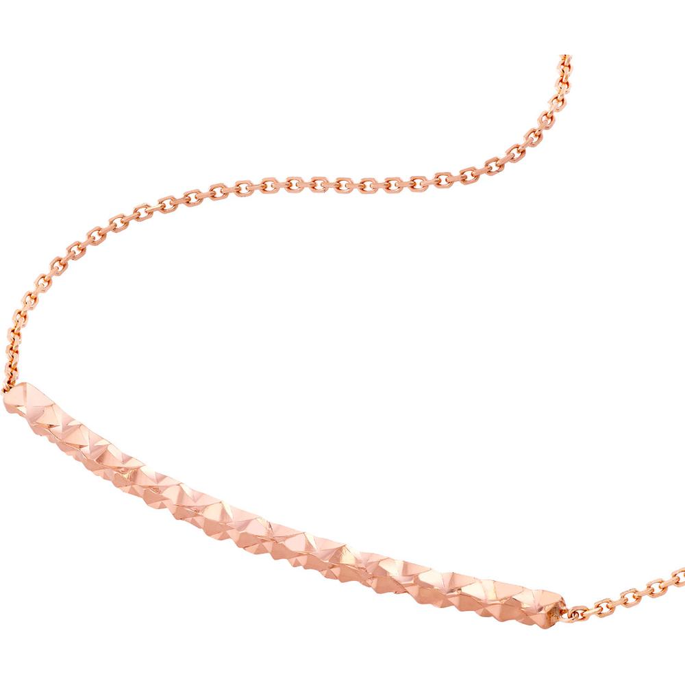 Olas d'Oro - 14K Rose Gold Diamond-Cut Curved Bar Bracelet - 1.43 Grams