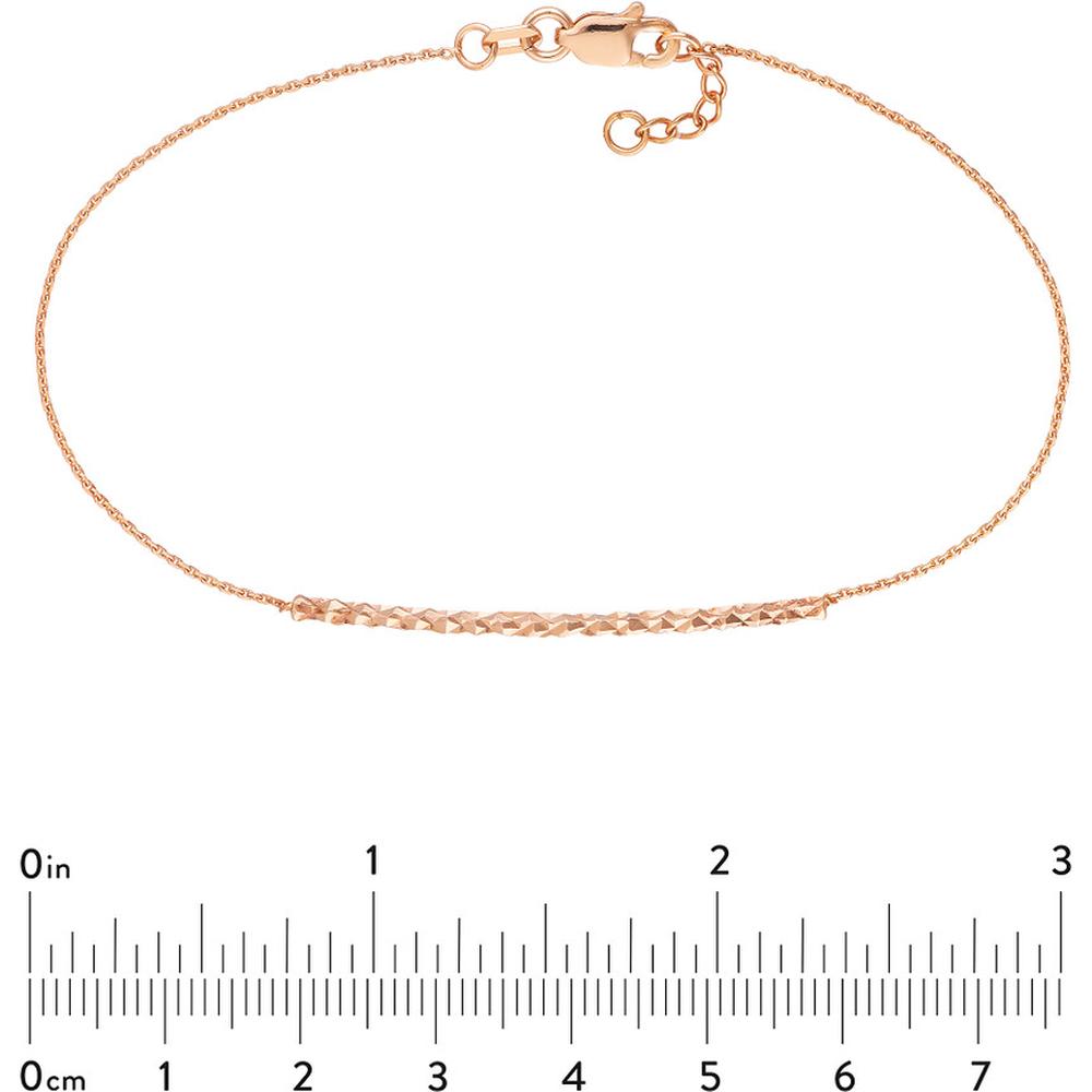 Olas d'Oro - 14K Rose Gold Diamond-Cut Curved Bar Bracelet - 1.43 Grams