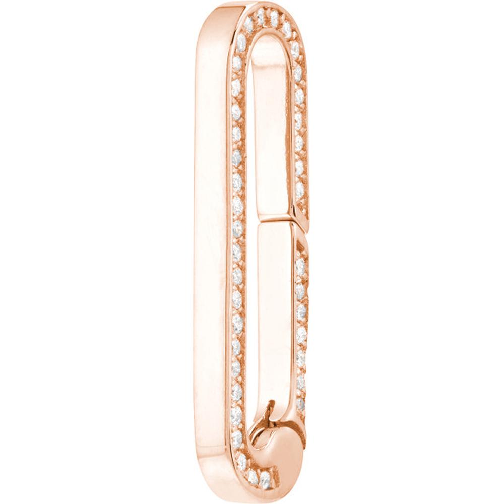 Olas d'Oro - 14K Rose Gold Diamond Designer Push Clasp with 0.20 Carat Total Diamond Weight