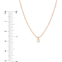 Olas d'Oro - 14K Rose Gold Diamond Drops Necklace with Bezel-Set Diamonds - 0.06 Carat Total Diamond Weight