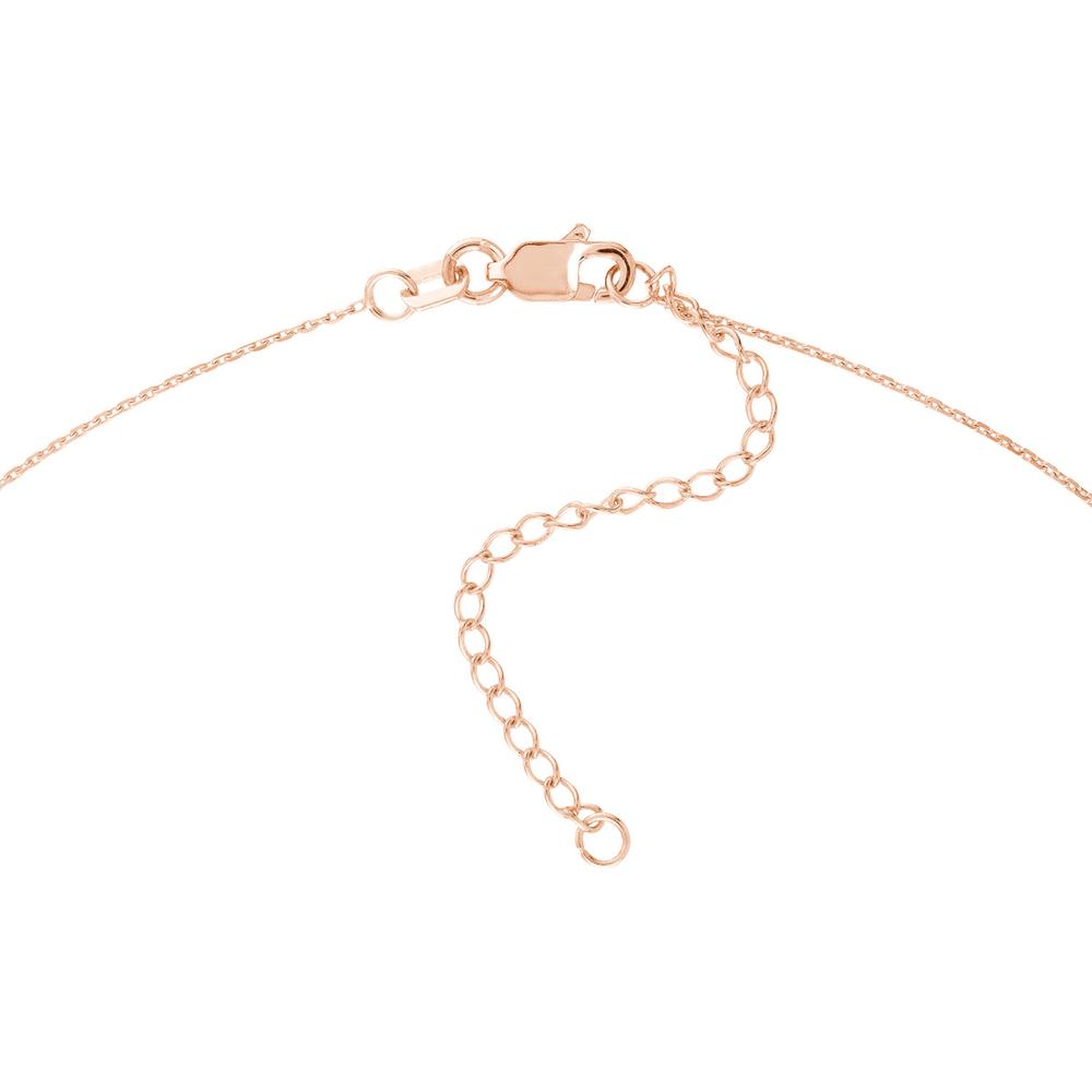 Olas d'Oro - 14K Rose Gold Diamond Mini Cross Necklace - 0.06 Carat Total Diamond Weight