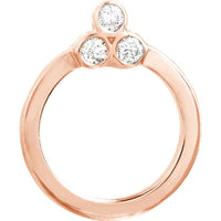 Olas d'Oro - 14K Rose Gold Diamond Trinity Stud Earrings - 0.08 Carat Total Diamond Weight