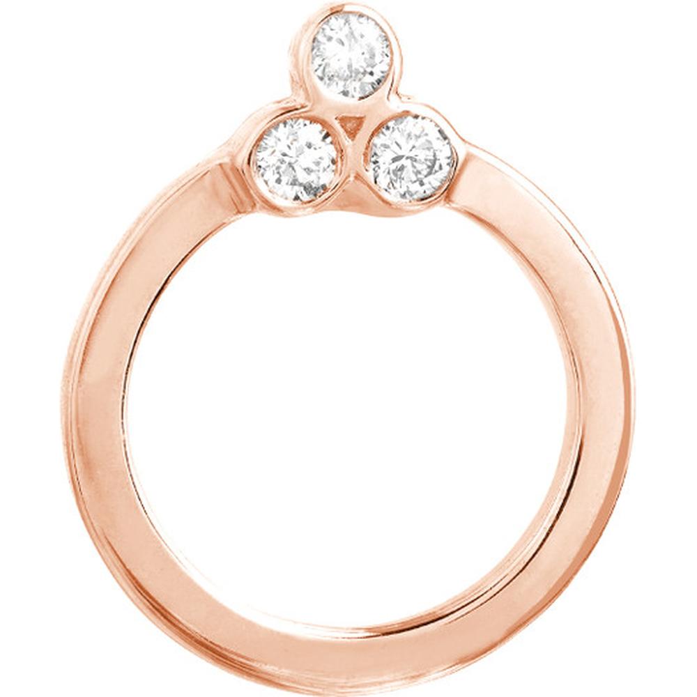 Olas d'Oro - 14K Rose Gold Diamond Trinity Stud Earrings - 0.08 Carat Total Diamond Weight