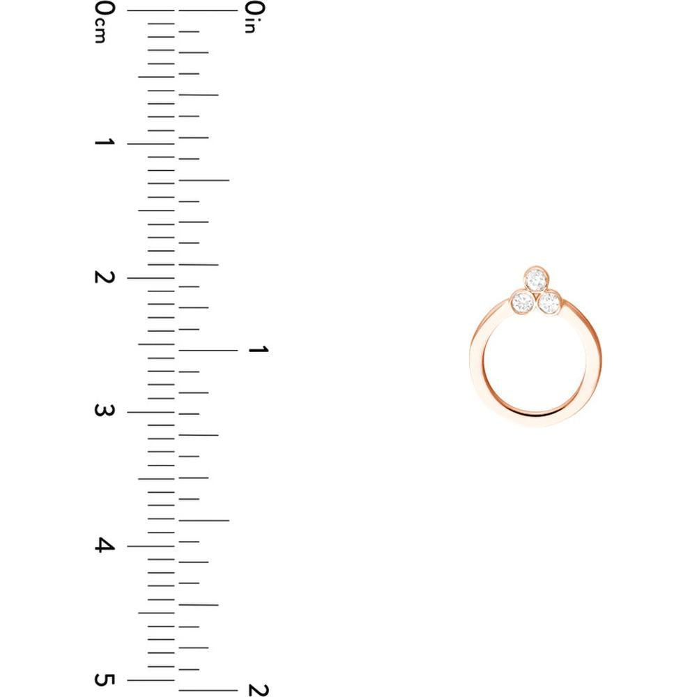 Olas d'Oro - 14K Rose Gold Diamond Trinity Stud Earrings - 0.08 Carat Total Diamond Weight