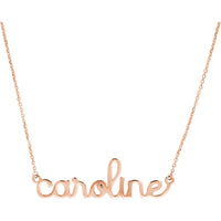 Olas d'Oro - 14K Rose Gold Doodle Nameplate Necklace - Custom Personalized Jewelry