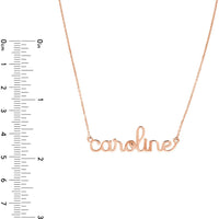 Olas d'Oro - 14K Rose Gold Doodle Nameplate Necklace - Custom Personalized Jewelry