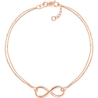 Olas d'Oro - 14K Rose Gold Double Strand Infinity Adjustable Bracelet - 2.91 Grams
