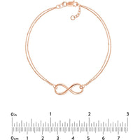 Olas d'Oro - 14K Rose Gold Double Strand Infinity Adjustable Bracelet - 2.91 Grams