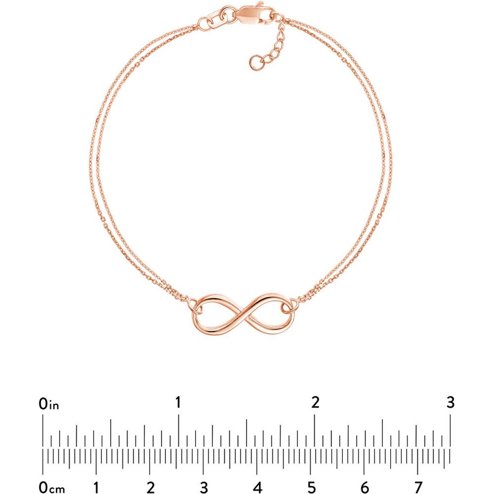 Olas d'Oro - 14K Rose Gold Double Strand Infinity Adjustable Bracelet - 2.91 Grams