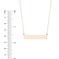 Olas d'Oro - 14K Rose Gold Engravable Bar & Adjustable Necklace - 3.20 Grams